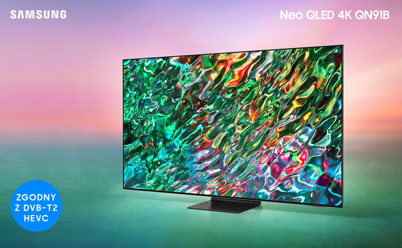 QN90B displays intricately blended color graphics which demonstrate long-lasting colors of Quantum Dot technology.