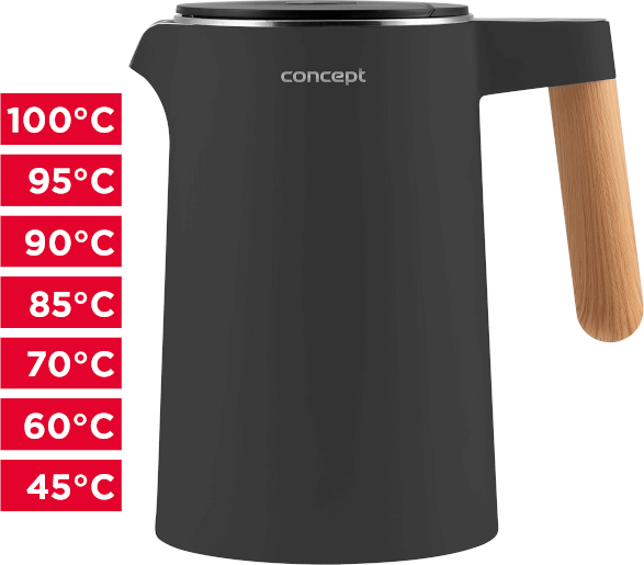 Czajnik elektryczny Concept RK3302 double wall 1,5 L antracyt Salt & Pepper